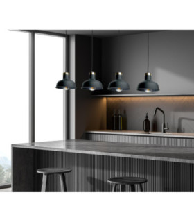 Hebe Bar Pendant Ceiling Light Black Gold 4x E27-2