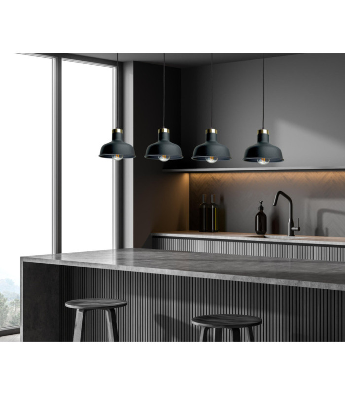 Hebe Bar Pendant Ceiling Light Black Gold 4x E27-2