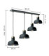 Hebe Bar Pendant Ceiling Light Black Gold 4x E27-3