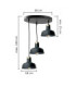 Hebe Cluster Pendant Ceiling Light Black Gold 3x E27-3