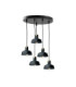 Hebe Cluster Pendant Ceiling Light Black Gold 5x E27-1