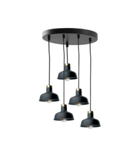 Hebe Cluster Pendant Ceiling Light Black Gold 5x E27-1