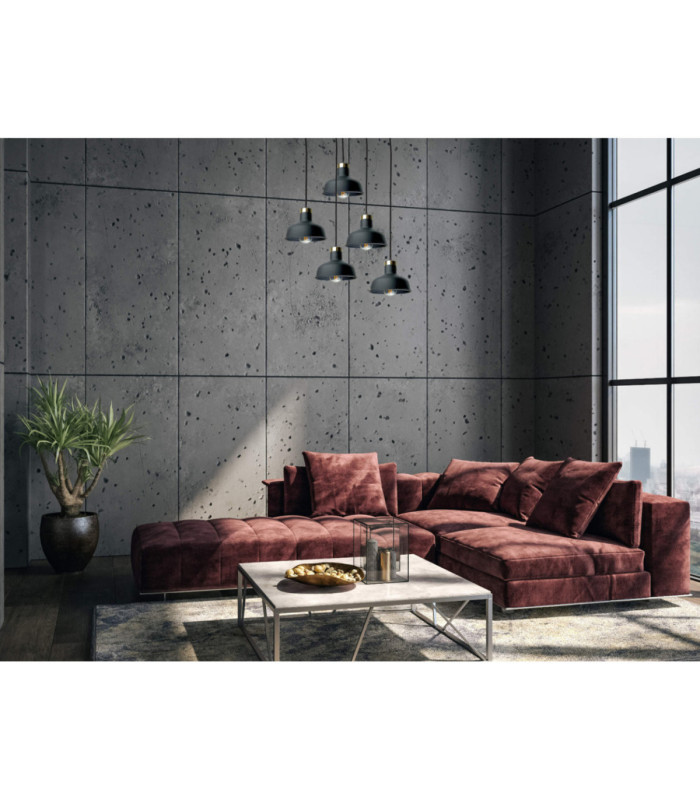 Hebe Cluster Pendant Ceiling Light Black Gold 5x E27-2