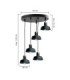 Hebe Cluster Pendant Ceiling Light Black Gold 5x E27-3