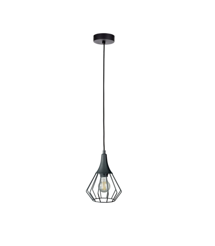 Selene Wire Frame Pendant Ceiling Light Black 1x E27-1