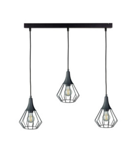 Selene Wire Frame Pendant Ceiling Light Black 3x E27-1