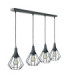 Selene Bar Pendant Ceiling Light Black 4x E27-1