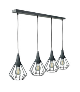 Selene Bar Pendant Ceiling Light Black 4x E27-1