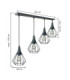 Selene Bar Pendant Ceiling Light Black 4x E27-2