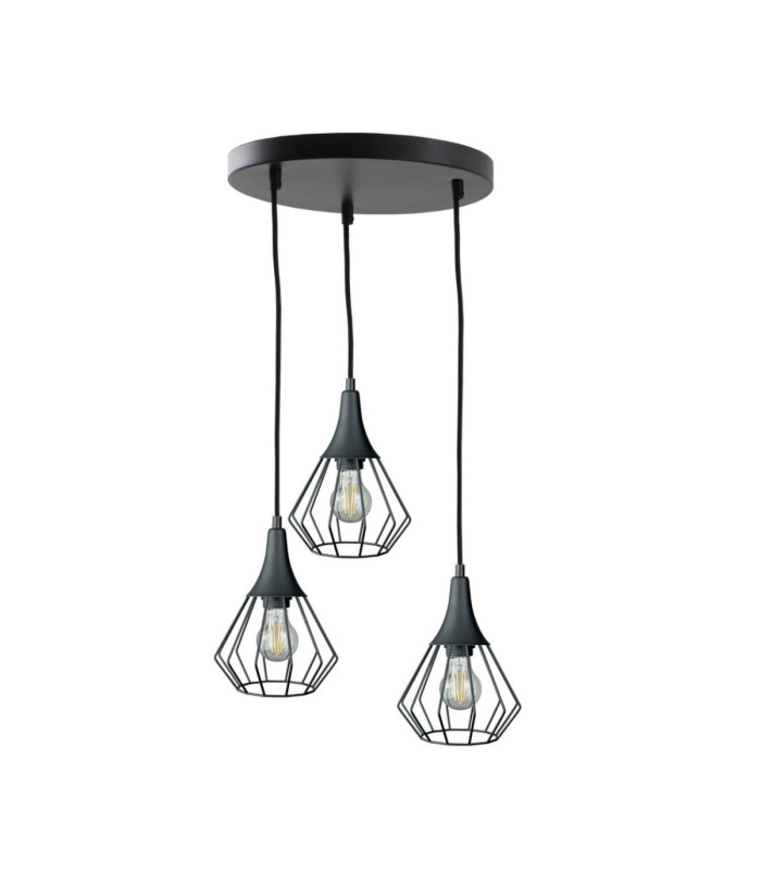 Selene Cluster Pendant Ceiling Light Black 3x E27-1