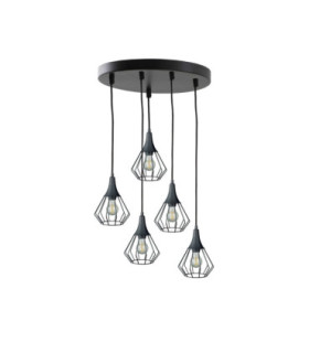 Selene Cluster Pendant Ceiling Light Black 5x E27-1