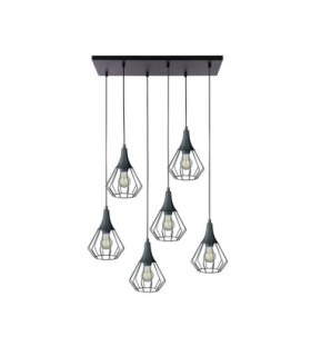 Selene Cluster Pendant Ceiling Light Black 6x E27-1