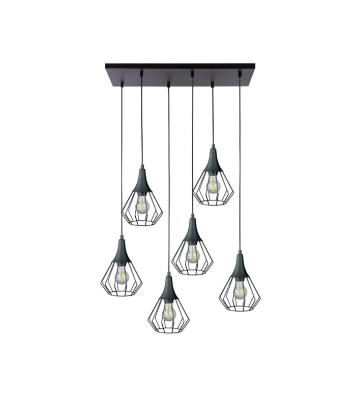 Selene Cluster Pendant Ceiling Light Black 6x E27-1