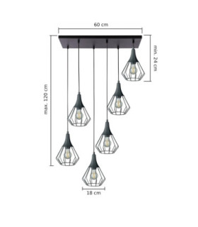 Selene Cluster Pendant Ceiling Light Black 6x E27-2