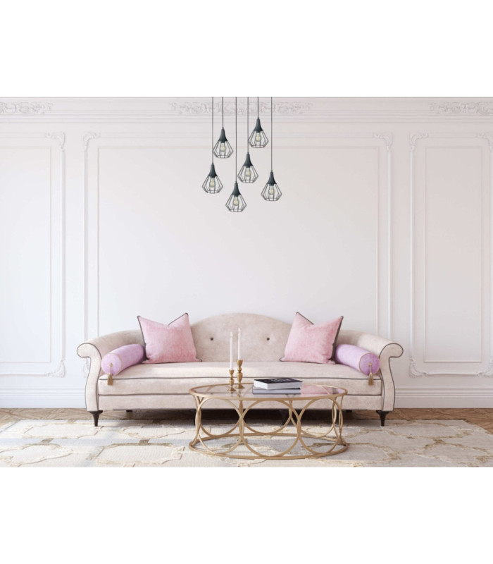 Selene Cluster Pendant Ceiling Light Black 6x E27-3
