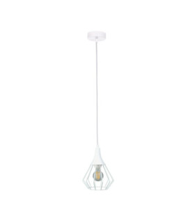 Selene Wire Frame Pendant Ceiling Light White 1x E27-1