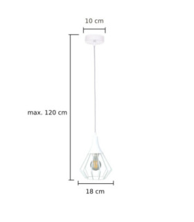 Selene Wire Frame Pendant Ceiling Light White 1x E27-2