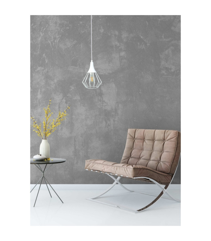 Selene Wire Frame Pendant Ceiling Light White 1x E27-3
