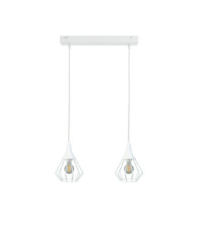 Selene Wire Frame Pendant Ceiling Light White 2x E27-1