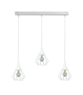 Selene Wire Frame Pendant Ceiling Light White 3x E27-1