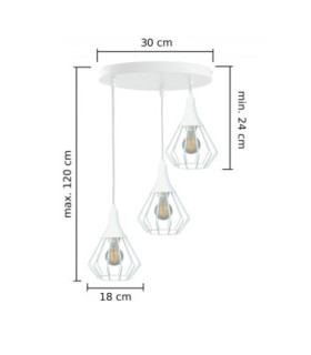 Selene Cluster Pendant Ceiling Light White 3x E27-2