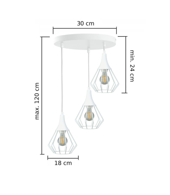 Selene Cluster Pendant Ceiling Light White 3x E27-2