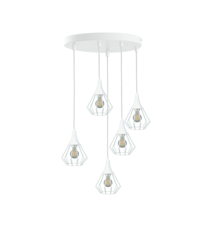 Selene Cluster Pendant Ceiling Light White 5x E27-1