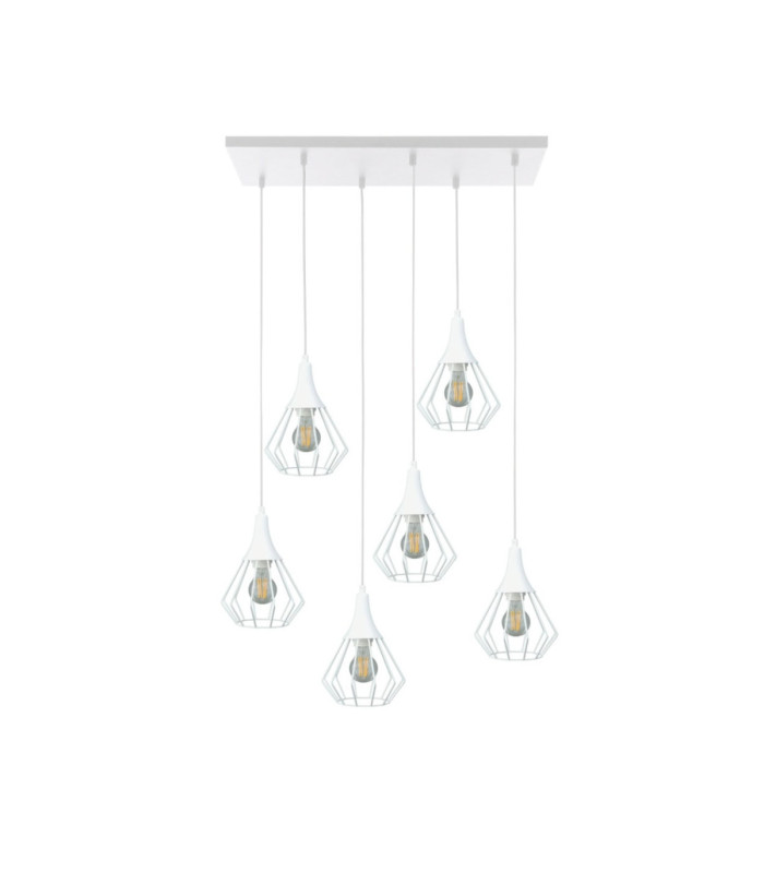 Selene Cluster Pendant Ceiling Light White 6x E27-1