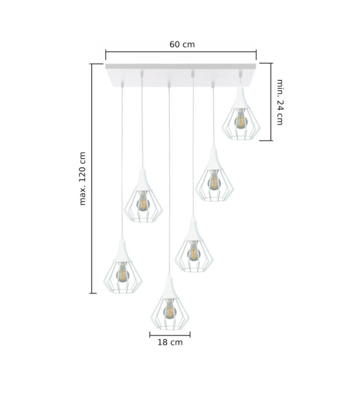 Selene Cluster Pendant Ceiling Light White 6x E27-2