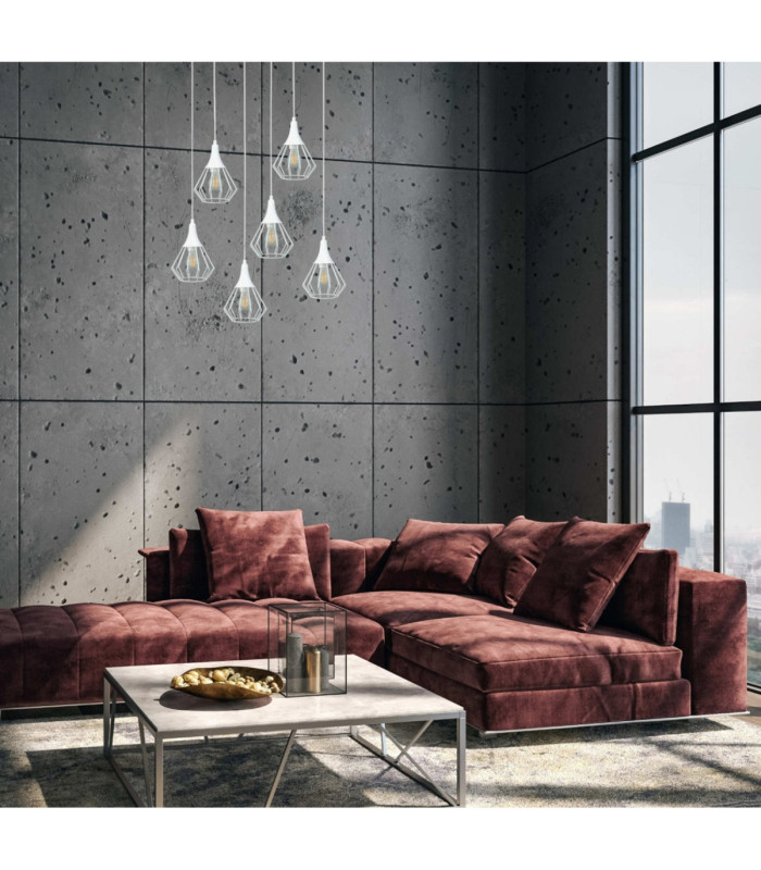 Selene Cluster Pendant Ceiling Light White 6x E27-3