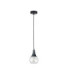 Lacrima Slim Pendant Ceiling Light Black Transparent Glass Shade 1x E27-1