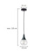 Lacrima Slim Pendant Ceiling Light Black Transparent Glass Shade 1x E27-2