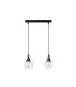 Lacrima Bar Pendant Ceiling Light Black Transparent Glass Shade 2x E27-1