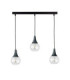 Lacrima Bar Pendant Ceiling Light Black Transparent Glass Shade 3x E27-1