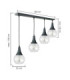 Lacrima Bar Pendant Ceiling Light Black Transparent Glass Shade 4x E27-2