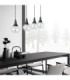 Lacrima Bar Pendant Ceiling Light Black Transparent Glass Shade 4x E27-3