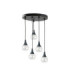 Lacrima Cluster Pendant Ceiling Light Black Transparent Glass Shade 5x E27-1