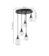 Lacrima Cluster Pendant Ceiling Light Black Transparent Glass Shade 5x E27-2