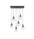 Lacrima Cluster Pendant Ceiling Light Black Transparent Glass Shade 6x E27-1