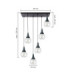 Lacrima Cluster Pendant Ceiling Light Black Transparent Glass Shade 6x E27-2