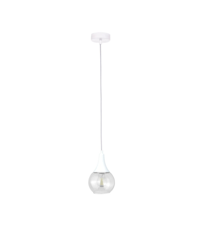 Lacrima Slim Pendant Ceiling Light White Transparent Glass Shade 1x E27-1