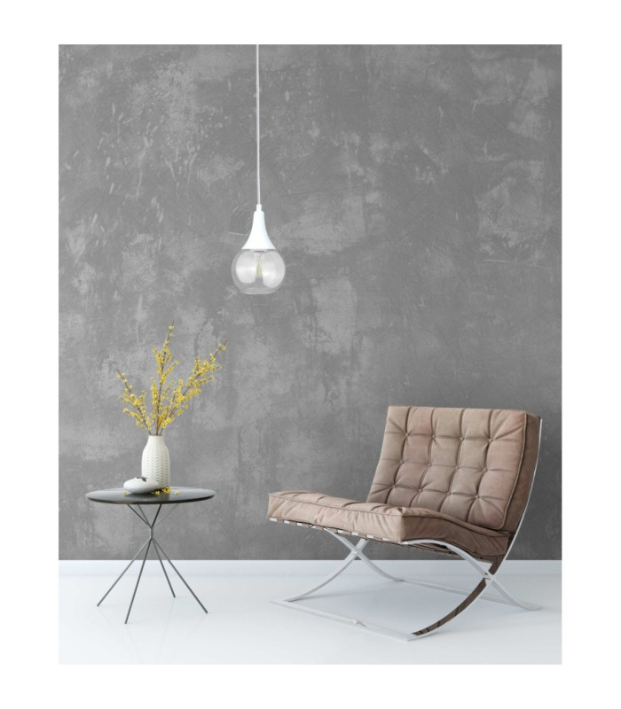 Lacrima Slim Pendant Ceiling Light White Transparent Glass Shade 1x E27-3