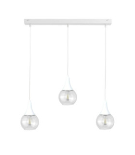 Lacrima Bar Pendant Ceiling Light White Transparent Glass Shade 3x E27-1