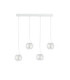 Lacrima Bar Pendant Ceiling Light White Transparent Glass Shade 4x E27-1