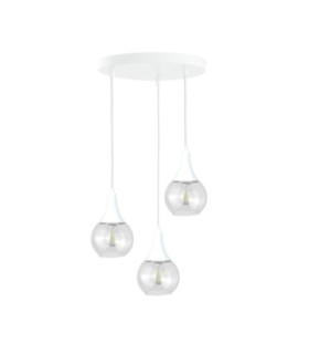 Lacrima Cluster Pendant Ceiling Light White Transparent Glass Shade 3x E27-1