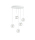 Lacrima Cluster Pendant Ceiling Light White Transparent Glass Shade 5x E27-1