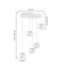 Lacrima Cluster Pendant Ceiling Light White Transparent Glass Shade 5x E27-2