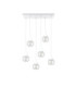 Lacrima Cluster Pendant Ceiling Light White Transparent Glass Shade 6x E27-1