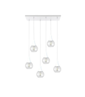 Lacrima Cluster Pendant Ceiling Light White Transparent Glass Shade 6x E27-1