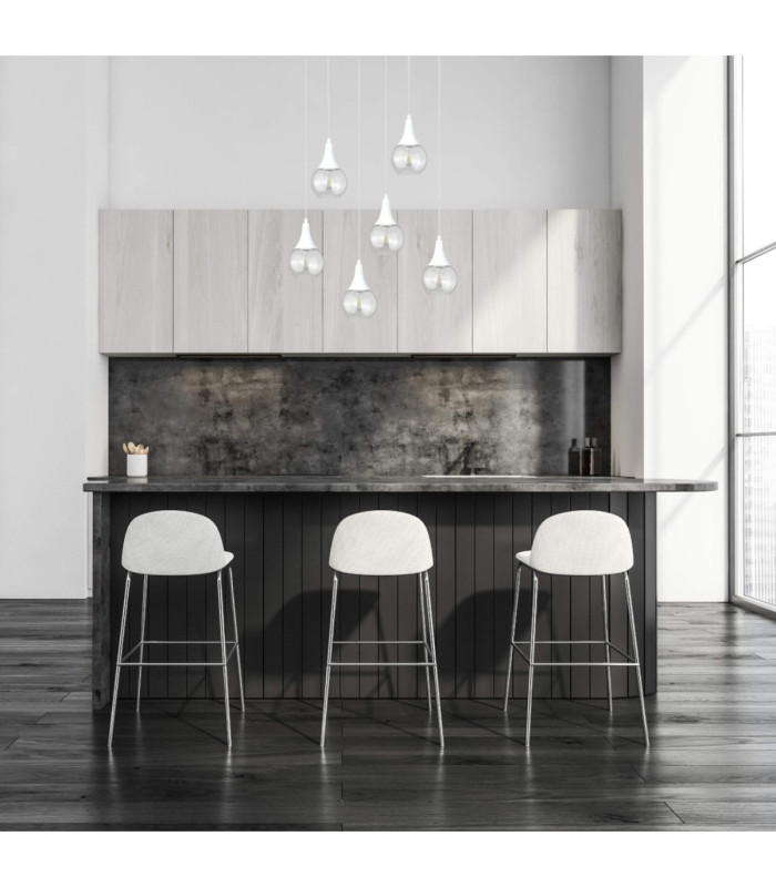 Lacrima Cluster Pendant Ceiling Light White Transparent Glass Shade 6x E27-3